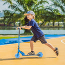 HOMCOM Kids Scooter 2 Wheels W/ Lights Music Adjustable Height Foldable - Blue