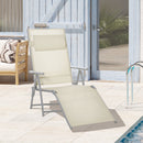 Outsunny Sling Patio Reclining Chaise Lounge Garden Furniture Folding, Beige