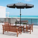 Outsunny 2.7m Patio Umbrella Garden Parasol with Crank, Ruffles, 8 Ribs, Grey