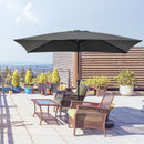 Outsunny 3x2m Patio Parasol Canopy Tilt Crank 6 Ribs Sun Shade Garden Black