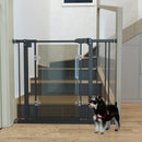 PawHut Pressure Fit Pet Safety Gate Stair Gate w/ Double-Locking, 74-80/84-90cm