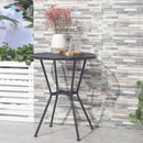 Outsunny 60cm Garden Round Bistro Table with Mesh Tabletop for Balcony Deck