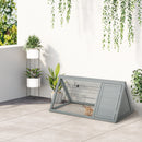 PawHut Wooden Rabbit Hutch Triangle Bunny Ferret Cage Guinea Pig Run Grey