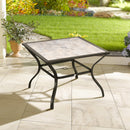 Outsunny Garden Table with Parasol Hole w/ PC Board Tabletop for 4 Persons
