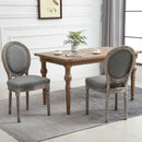 HOMCOM Set of 2 Elegant French-Style Dining Chairs w/ Wood Frame Foam Seat Grey