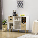 HOMCOM Kitchen Sideboard Storage Cabinet with Removable Wine Holder, Natural