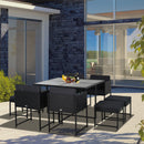 Outsunny 9pc Patio Rattan Furniture Set Outdoor Wicker Dining Set w/ Footstool