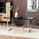 HOMCOM 160 cm Rectangular Dining Table Kitchen Table for 6-8 People Black