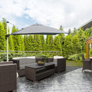 Outsunny 3(m) Cantilever Roma Parasol w/ Crank & Tilt, 360°Rotating, Light Grey