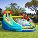 Outsunny 5 in 1 Kids Bouncy Castle with Slide Pool Inflatable House W/ Inflator
