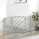 PawHut Wooden Pet Gate Foldable Freestanding Pet Gate w/ Three Panels - Grey