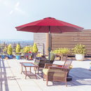 Outsunny 2.7M Patio Umbrella Outdoor Sunshade Canopy w/ Tilt and Crank Wine Red