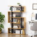 HOMCOM 5-Tier Bookshelf Freestanding Decorative Storage Shelves for Home Natural
