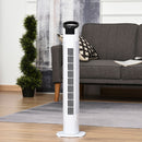 Homcom Freestanding Tower Fan 3 Speed 3 Mode 7.5h Timer 70 Degree Oscillation LED Panel 5M Remote Controller Black and White Fan Mode Timer 70° Oscillation Panel Controller