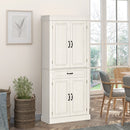 HOMCOM 180cm Kitchen Pantry Storage Cabinet Server Food Organizer, White