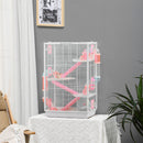 PawHut Hamster Cage with Tubes, Gerbil Cage w/ Detachable Bottom, Ramps