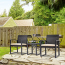 Outsunny Patio PP Rattan Style Garden Bistro Set, Armchairs & Tea Table Set