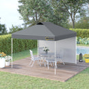 Outsunny 3x3(M) Pop Up Gazebo Canopy Tent w/ 1 Sidewall Carrying Bag Grey