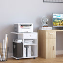 Vinsetto Desk Side Printer Stand - Table with Wheels, Rolling Printer Cart, White