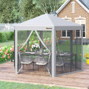 Outsunny 3 x 3(m) Pop Up Gazebo Foldable Canopy Tent w/ Roller Bag, Grey