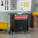 DURHAND 2 Drawers Machinist Tool Chest with Ball Bearing Runners and Cabinet