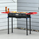 Portable Charcoal Barbecue Grill with Side Shelves for Outdoor Picnic Camping