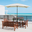 Outsunny 3x2m Patio Parasol Canopy Tilt Crank 6 Ribs Sun Shade Garden White