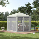 Outsunny Garden Hexagonal Gazebo Patio Outdoor Canopy Patio Party Tent White