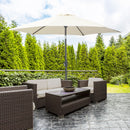 Outsunny Patio Umbrella Parasol Sun Shade Garden Aluminium Cream White 2.7M