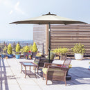 Outsunny 2.7m Garden Parasol Umbrella with 8 Metal Ribs, Tilt and Crank, Coffee