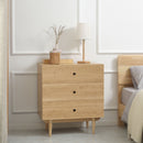 HOMCOM Chest of Drawers, 3 Drawer Unit Storage Cabinet for Bedroom, Natural