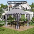 Outsunny 3m x 3m Gazebo Canopy Replacement Cover, 2-Tier Gazebo Roof, Grey