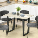 HOMCOM Rectangular Dining Table with Adjustable Steel Base for 4 People Grey