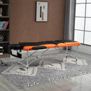 HOMCOM Portable PVC Massage Table Beauty Therapy Couch Bed Spa Aluminum Orange