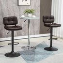 HOMCOM Swivel Bar Stools Set Of 2 PU Leather for Home Kitchen Counter Brown