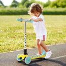 HOMCOM Kids Scooter Foldable Kick Scooter LED Flashing Wheels 3-8 Years Yellow