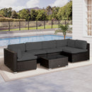 Outsunny Garden Rattan Sofa Set Polyester Cover Replacement No Cushion Grey