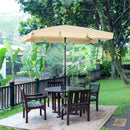 Outsunny Aluminium Sun Umbrella Parasol Patio Rectangular 2M x 1.3M Beige