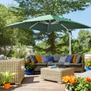 Outsunny 3 x 3(m) Cantilever Roma Parasol Garden Umbrella with Cross Base Green
