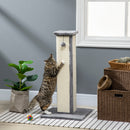 PawHut 81cm Cat Scratching Post w/ Sisal Rope, Hanging Ball, Soft Plush - Grey