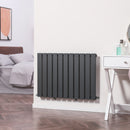 HOMCOM 83 x 60cm Single Panel Vertical Radiator, Space Heater, Grey