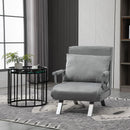 HOMCOM Sofa Bed Foldable Portable Armchair Sleeper Lounge with Pillow Light Grey