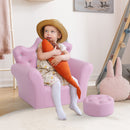 HOMCOM 2 PCS Kids Sofa and Ottoman Child Size Armchair for Girls Age 3 -5 Pink