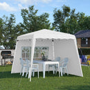 Outsunny 2.4 x 2.4m UV50+ Pop Up Gazebo Canopy Tent with Carry Bag, White