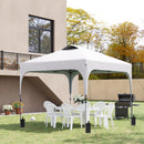 Outsunny Pop Up Gazebo Foldable w/ Wheeled Carry Bag & 4 Weight Bags, White