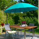 Outsunny 3(m) Cantilever Shanghai Parasol w/ Crank Handle, Cross Base, Turquoise