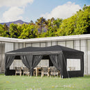 Outsunny 3m x 6m Pop Up Gazebo Party Tent Canopy Marquee with Storage Bag Black