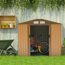 Outsunny Garden Shed Storage Unit w/Locking Door Floor Foundation Vent Yellow