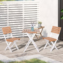 Outsunny 3Pcs Garden Bistro Set, Folding Outdoor Chairs and Table Set, Natural