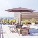 Outsunny 3x2m Patio Parasol Canopy Tilt Crank 6 Ribs Sun Shade Garden Brown